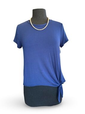 ❤️ 3/$30 Silky Soft & Stretch Side Tie Tee Shirt Top Blouse Size Large